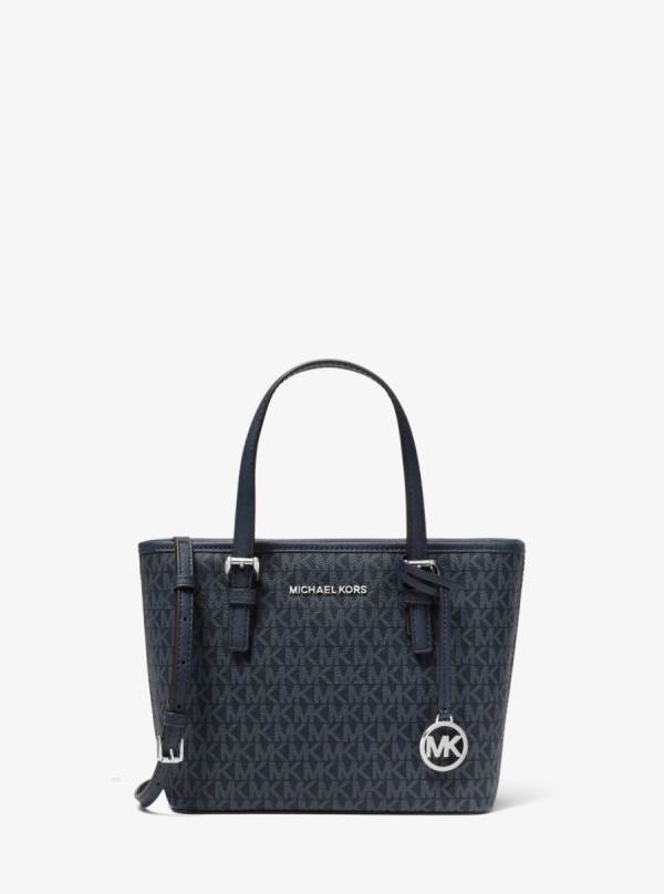 Damske Prenosná Taška Michael Kors Jet Set Travel Extra-Small Logo Top-Zip Indigo - Kabelky Michael Kors Lacne | NASYJ-9864